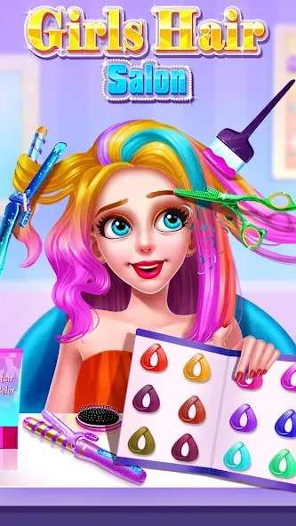 Girls Hair Salon MOD — Безлимитные деньги и все предметы на Андроид — скриншот 1 Girls Hair Salon MOD — Безлимитные деньги и все предметы на Андроид — скриншот 1
