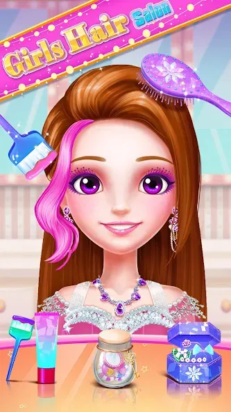 Girls Hair Salon MOD — Безлимитные деньги и все предметы на Андроид — скриншот 4 Girls Hair Salon MOD — Безлимитные деньги и все предметы на Андроид — скриншот 4