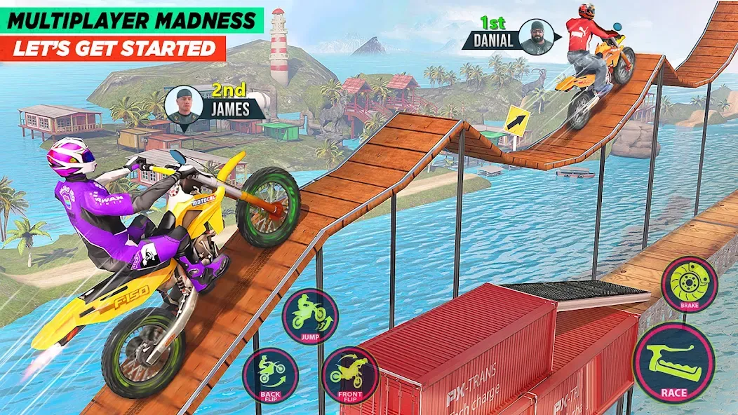 Скачать взлом Bike Stunt Game: Tricks Master на Андроид — Безлимитные деньги и все трюки — скриншот 1