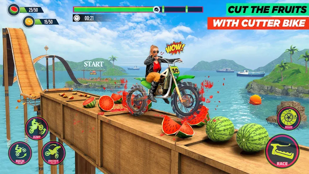 Скачать взлом Bike Stunt Game: Tricks Master на Андроид — Безлимитные деньги и все трюки — скриншот 2