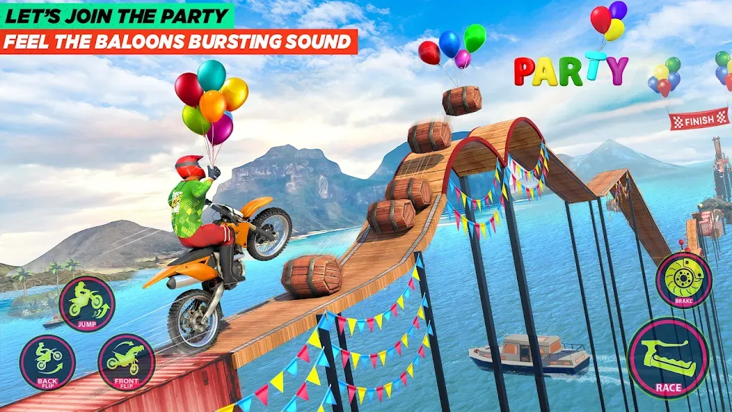 Скачать взлом Bike Stunt Game: Tricks Master на Андроид — Безлимитные деньги и все трюки — скриншот 3