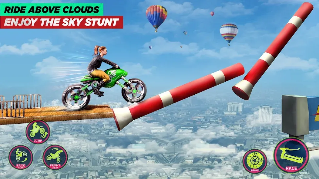 Скачать взлом Bike Stunt Game: Tricks Master на Андроид — Безлимитные деньги и все трюки — скриншот 5