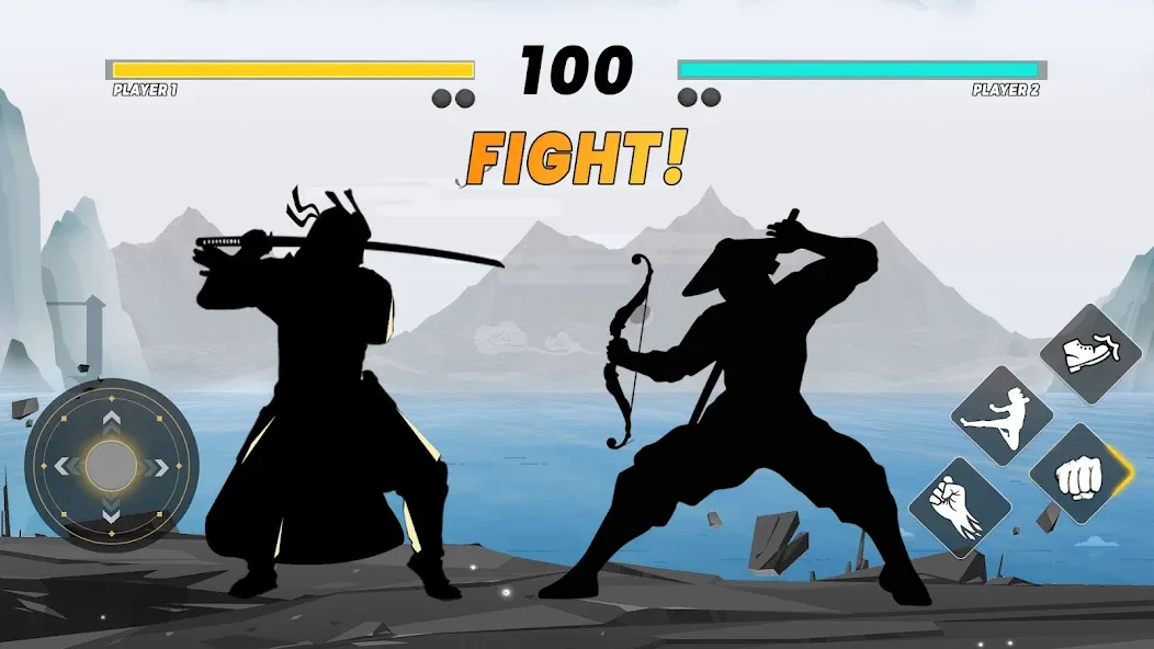 Скачать Sword Shadow Fighting Game 3D на Android — Безлимитные деньги и оружие — скриншот 1