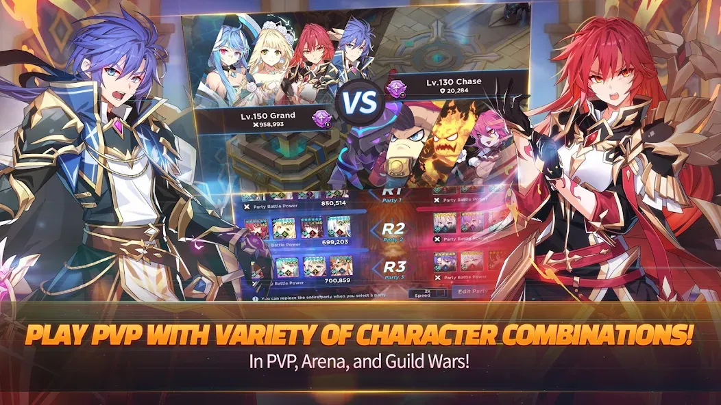 Взлом GrandChase — Безлимитные ресурсы и усиленные герои — скриншот 5