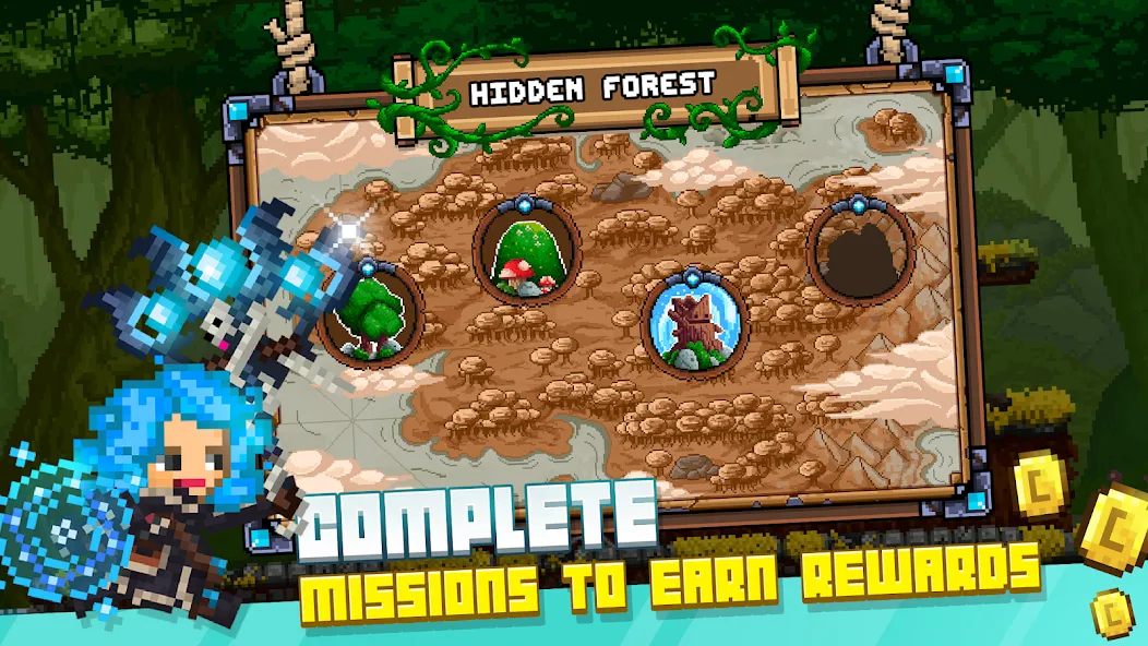 Скачать взломанную Bit Heroes Runner: Pixel Blitz — Безлимитные монеты и энергия — скриншот 3