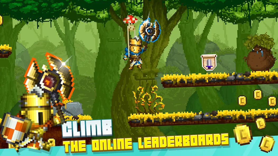 Скачать взломанную Bit Heroes Runner: Pixel Blitz — Безлимитные монеты и энергия — скриншот 4