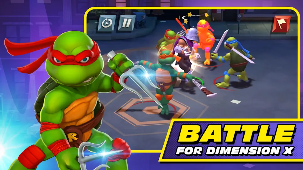 Скачать TMNT: Mutant Madness на телефон — Безлимитные ресурсы и усиленные герои — скриншот 1