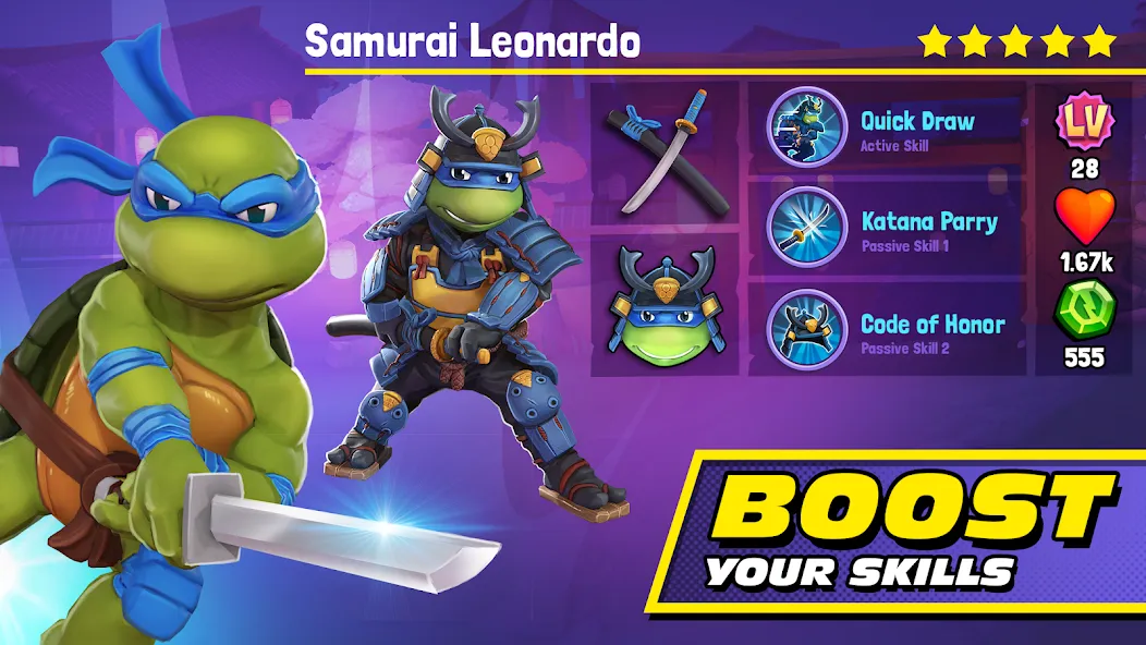 Скачать TMNT: Mutant Madness на телефон — Безлимитные ресурсы и усиленные герои — скриншот 2