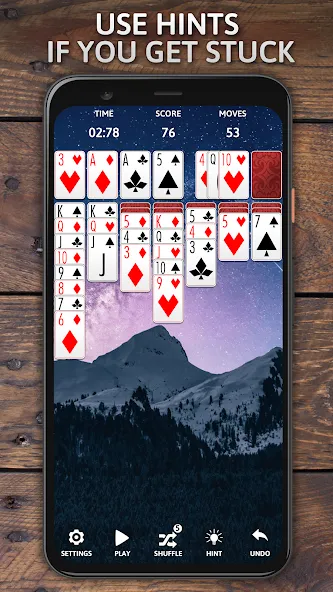 Взломанная Solitaire Classic Era Games на Андроид — Без рекламы и безлимитные подсказки — скриншот 4 Взломанная Solitaire Classic Era Games на Андроид — Без рекламы и безлимитные подсказки — скриншот 4