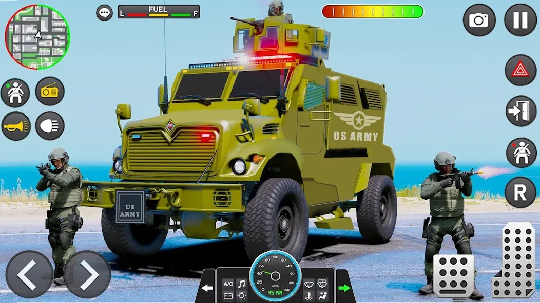 Взломанная Army Vehicle Cargo Transport на Андроид — Безлимитные деньги и топливо — скриншот 1