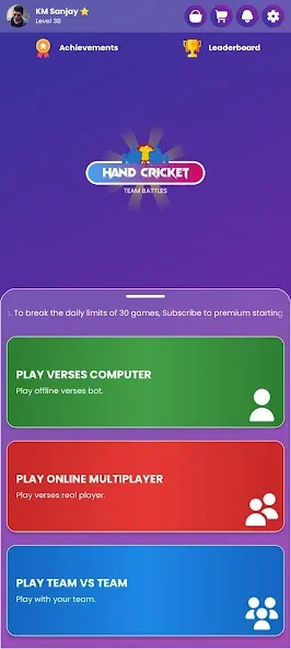 Hand Cricket - Team Battles Mod APK Безлимитные монеты и открыты команды — Скачать на Андроид — скриншот 1