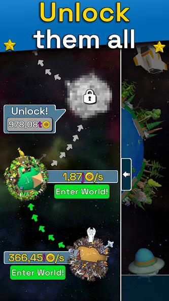 Взлом Planet Evolution: Idle Clicker — Безлимитные ресурсы и ускоренное развитие — скриншот 5