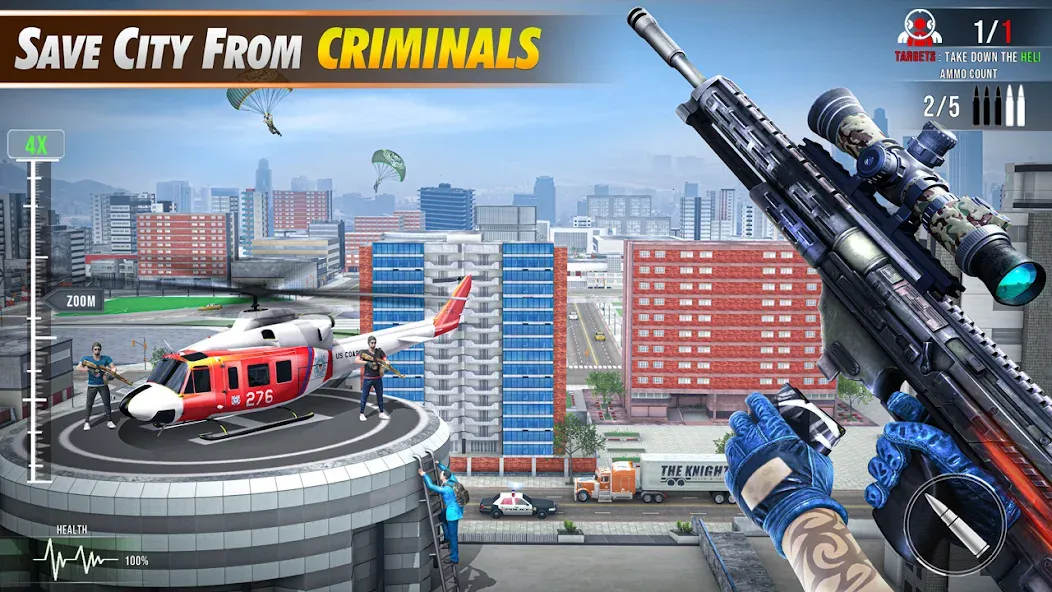 Скачать Sniper Shooter Mission Games на Android — Безлимитные патроны и оружие — скриншот 2