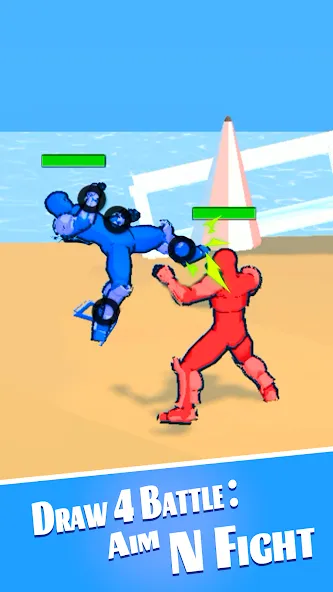 Draw 4 Battle: Aim N Fight Mod APK Безлимитные деньги и патроны — Скачать на Андроид — скриншот 1