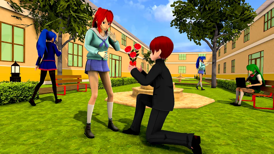Взломанная Anime High School Girl Life 24 на Андроид — Безлимитные деньги и энергия — скриншот 1