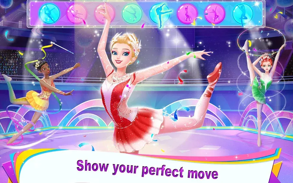 Gymnastics Queen — Взломанная версия (Безлимитные монеты и все костюмы) — скриншот 1