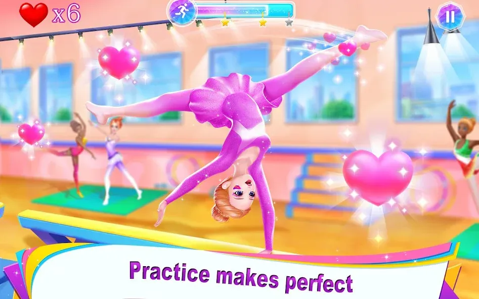 Gymnastics Queen — Взломанная версия (Безлимитные монеты и все костюмы) — скриншот 4