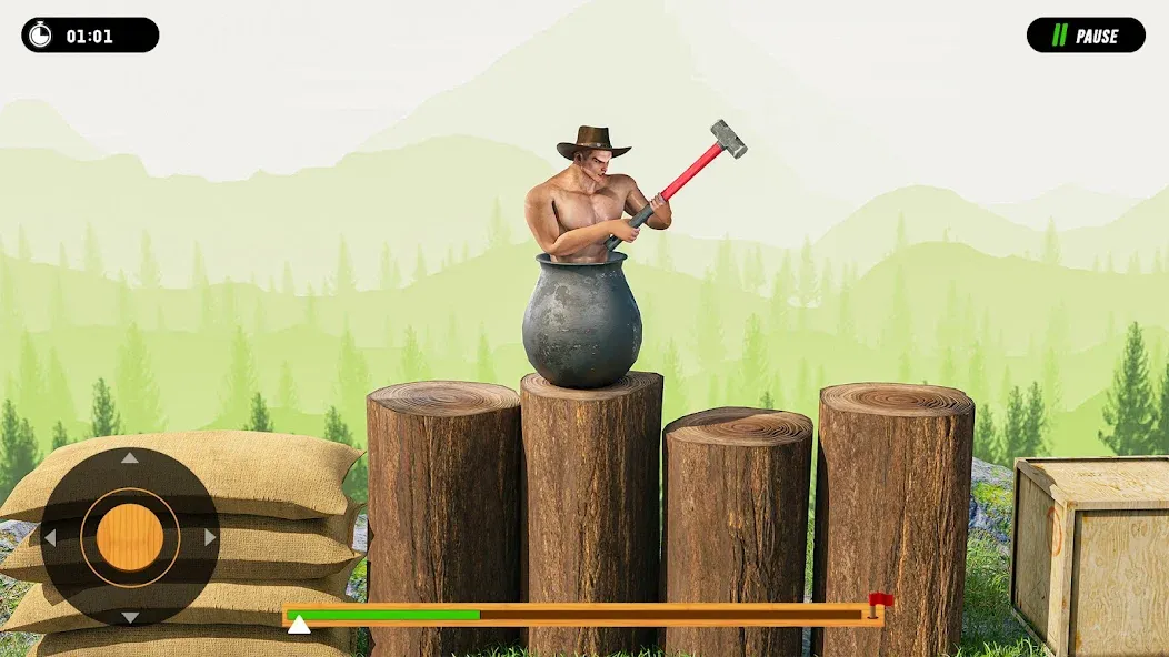 Hammer Climber Man: Pot Man 3D MOD — Безлимитные деньги и всё открыто на Андроид — скриншот 3 Hammer Climber Man: Pot Man 3D MOD — Безлимитные деньги и всё открыто на Андроид — скриншот 3