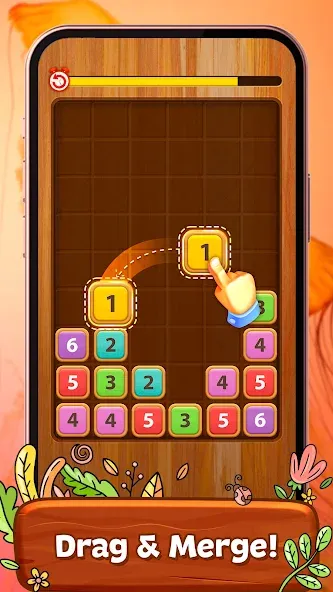 Взлом Merge Wood: Block Puzzle — Безлимитные монеты и подсказки — скриншот 1