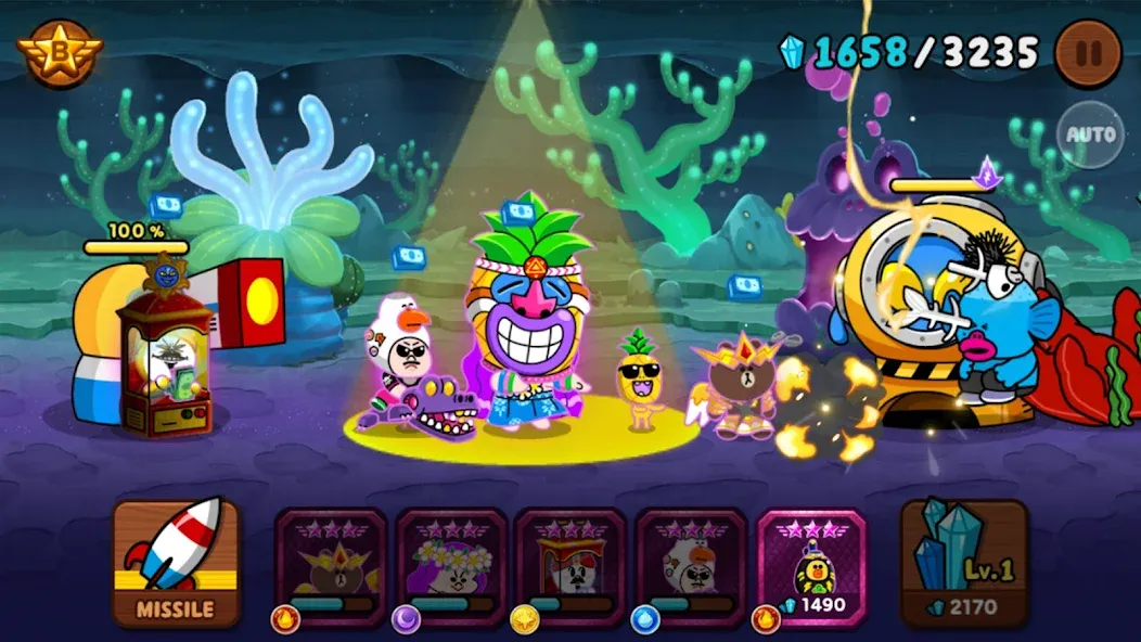 LINE Rangers: Brown-Cony Wars! на Андроид — Мод Безлимитные деньги и алмазы — скриншот 1