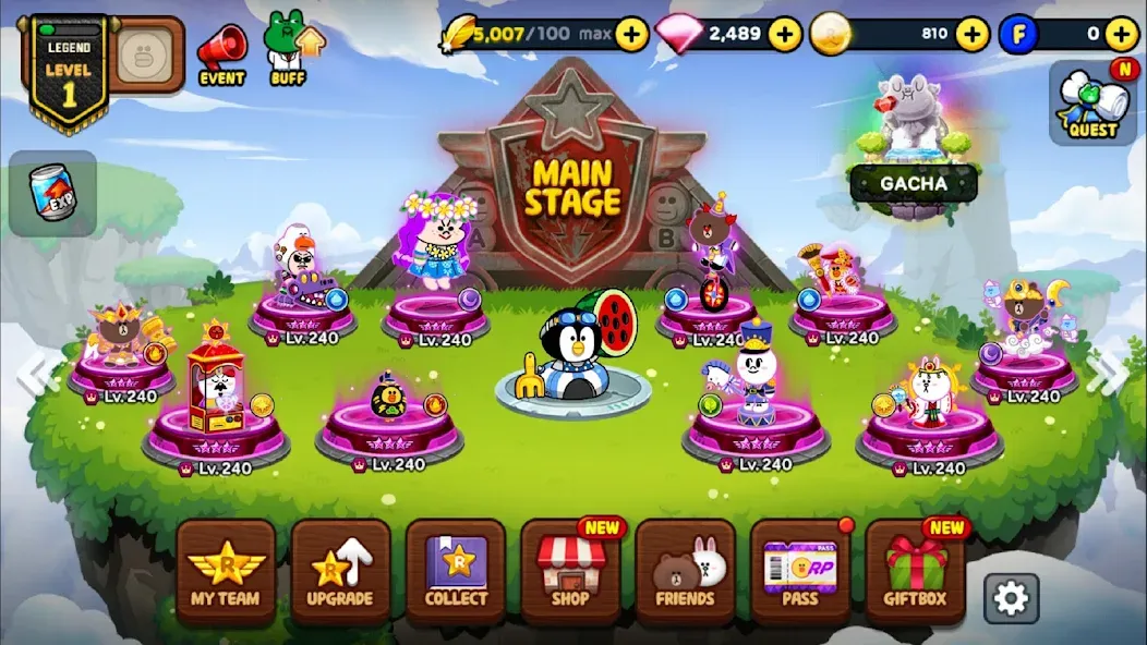 LINE Rangers: Brown-Cony Wars! на Андроид — Мод Безлимитные деньги и алмазы — скриншот 2
