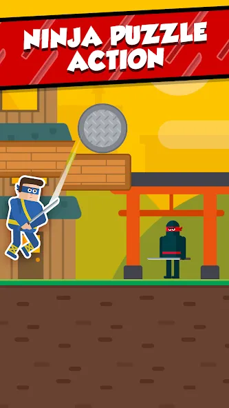 Скачать Mr Ninja - Slicey Puzzles — Модификация Безлимитные подсказки и открыты все уровни — скриншот 1