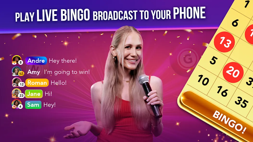 Live Play Bingo: Real Hosts на Андроид — Безлимитные фишки и бонусы — скриншот 1