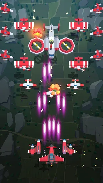Burning Sky: Aircraft Combat на Андроид — Безлимитные ресурсы и мощное оружие — скриншот 4