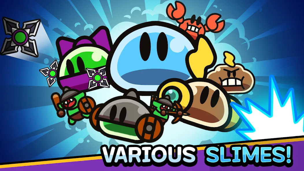Slime Quest — Мод: Безлимитные монеты и разблокированы уровни — скриншот 2