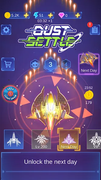 Dust Settle 3D - Galaxy Attack — Мод: Безлимитные деньги и оружие — скриншот 4