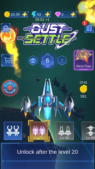 Dust Settle 3D - Galaxy Attack — Мод: Безлимитные деньги и оружие — скриншот 5