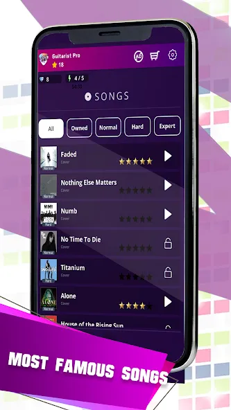 Скачать Guitarist 2: Guitar Music Game на Android — Идеальный ритм и все песни — скриншот 2