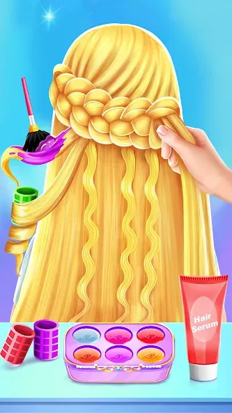 Скачать Braided Hair Salon Girls Games — Модификация Безлимитные деньги и всё открыто — скриншот 2