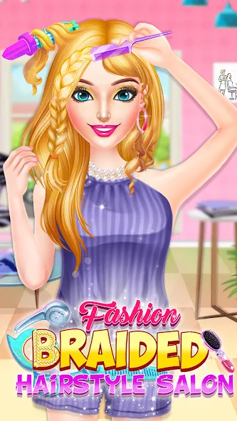 Скачать Braided Hair Salon Girls Games — Модификация Безлимитные деньги и всё открыто — скриншот 3