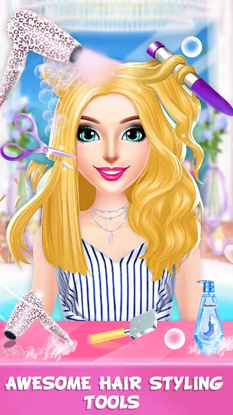 Скачать Braided Hair Salon Girls Games — Модификация Безлимитные деньги и всё открыто — скриншот 4