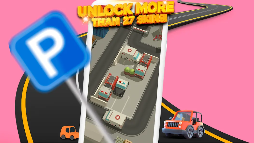 Скачать Parking Jam 3D (Мод: Без рекламы и все машины открыты) на Андроид — скриншот 3 Скачать Parking Jam 3D (Мод: Без рекламы и все машины открыты) на Андроид — скриншот 3