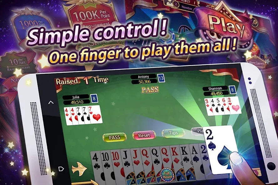 Скачать Fun Big 2 Taiwan: Card Craze на телефон — Безлимитные монеты и бонусы — скриншот 1