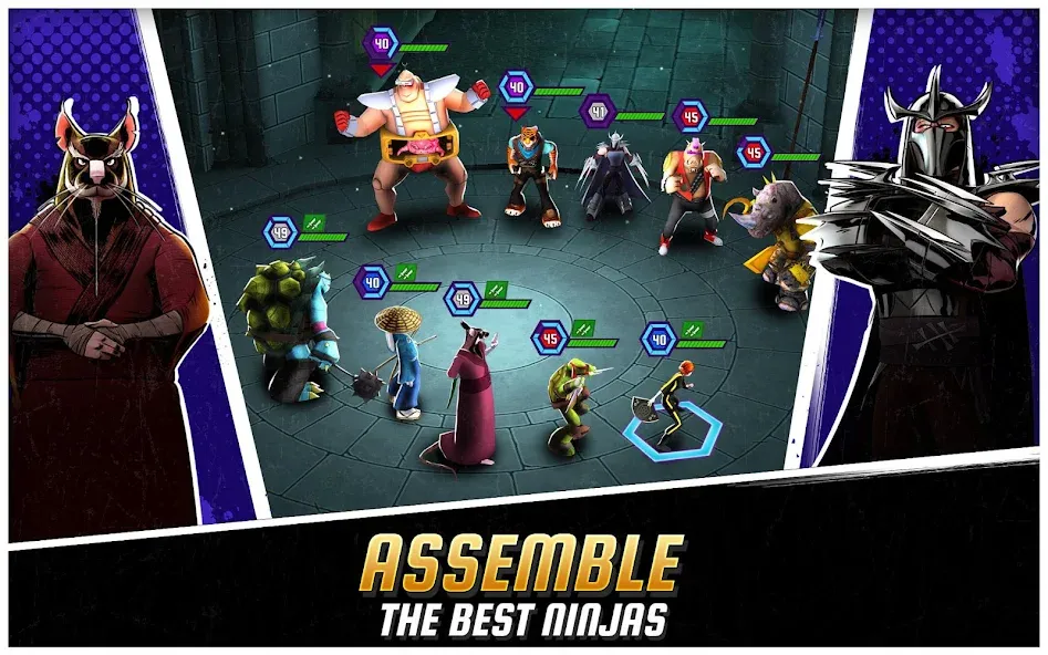 Ninja Turtles: Legends на Андроид — Мод Безлимитные деньги и усиленные герои — скриншот 1