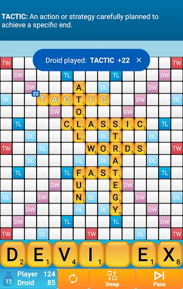 Скачать Classic Words Solo на Android — Подсказки и безлимитные ходы — скриншот 1