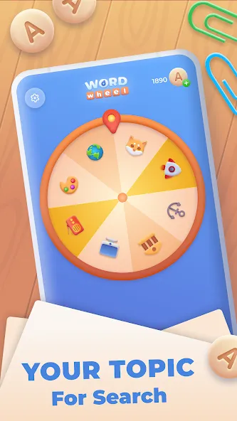 Word Wheel - Word Search MOD — Без рекламы и подсказки доступны на Андроид — скриншот 1