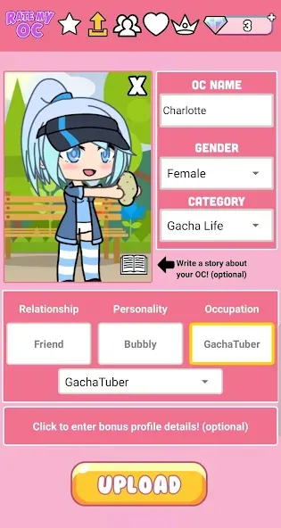 Rate My OC Mod APK Оценка персонажей без ограничений — Скачать на Андроид — скриншот 2