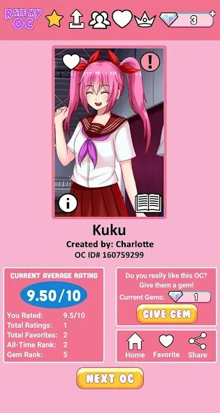 Rate My OC Mod APK Оценка персонажей без ограничений — Скачать на Андроид — скриншот 4