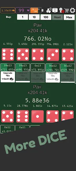 Idle Dice 2 — Мод: Безлимитные монеты и ускоренная прокачка — скриншот 4 Idle Dice 2 — Мод: Безлимитные монеты и ускоренная прокачка — скриншот 4