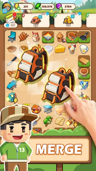 Скачать Campsite Craze: Puzzle Merge на телефон — Безлимитные ресурсы и быстрый прогресс — скриншот 2