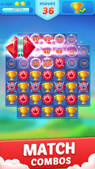 Скачать Jewel Crush™ - Match 3 Legend — Модификация Безлимитные жизни и бустеры — скриншот 2 Скачать Jewel Crush™ - Match 3 Legend — Модификация Безлимитные жизни и бустеры — скриншот 2