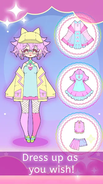 Взломанная Moon's Closet dress up game на Андроид — Открыты все наряды и аксессуары — скриншот 2