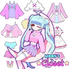 Взломанная Moon's Closet dress up game на Андроид — Открыты все наряды и аксессуары