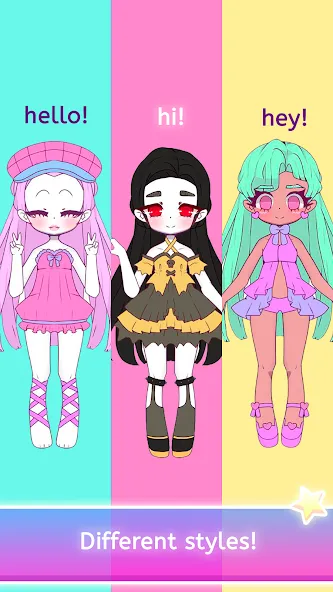 Взлом Mimistar dress up chibi doll — Безлимитные монеты и все наряды — скриншот 2