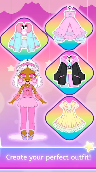 Взлом Mimistar dress up chibi doll — Безлимитные монеты и все наряды — скриншот 3