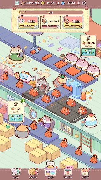 Hamster Bag Factory : Tycoon Mod APK Безлимитные деньги и ускоренное производство — Скачать на Андроид — скриншот 4